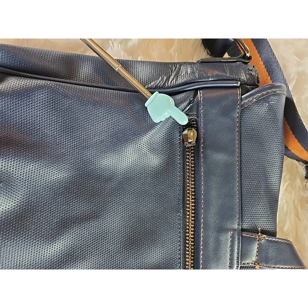 Robert Graham Blue-Tan 2-Striped Messenger Bag Used & Worn With Carry Strap $59‎
